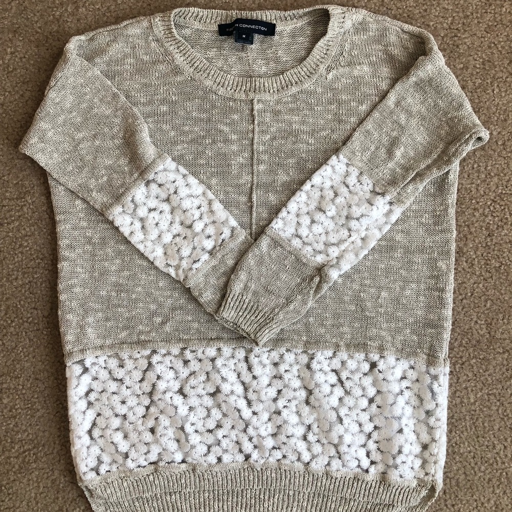 French connection Laila sweater- oatmeal sizeM - Picture 2 of 8